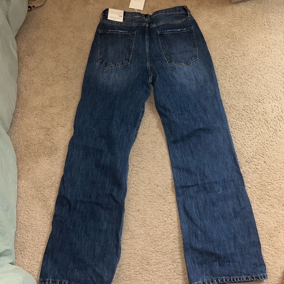 Dark wash hi rise blue jeans, small bootcut - Picture 3 of 3
